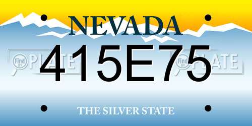 415E75 Nevada License Plate