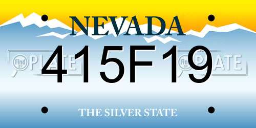 415F19 Nevada License Plate
