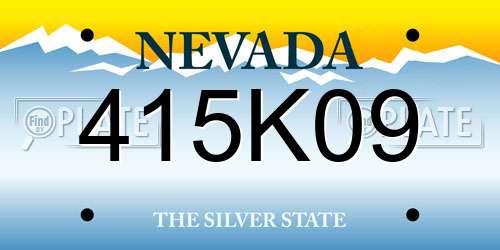 415K09 Nevada License Plate