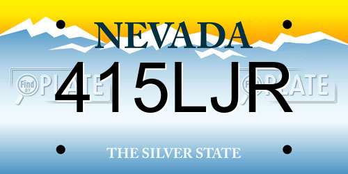415LJR Nevada License Plate