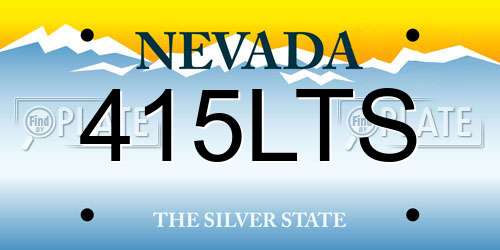 415LTS Nevada License Plate
