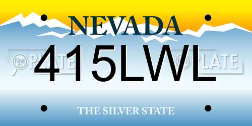 415LWL Nevada License Plate