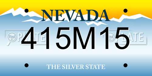 415M15 Nevada License Plate