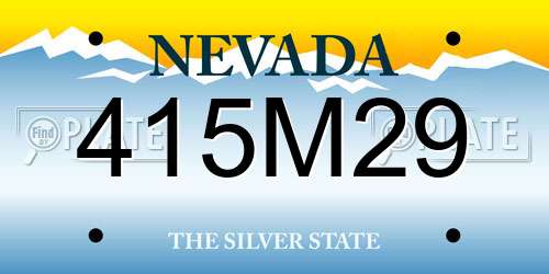 415M29 Nevada License Plate