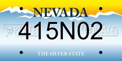 415N02 Nevada License Plate