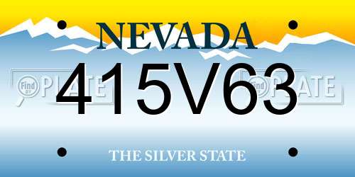 415V63 Nevada License Plate