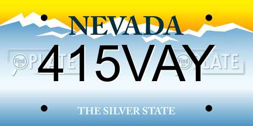 415VAY Nevada License Plate
