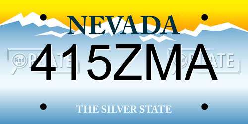 415ZMA Nevada License Plate