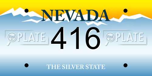 416 Nevada License Plate