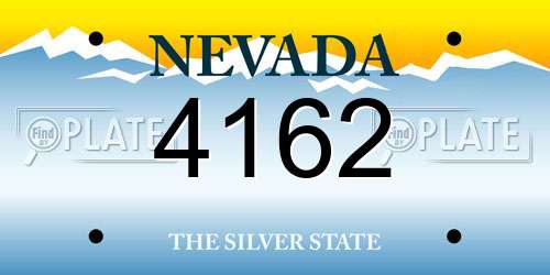 4162 Nevada License Plate