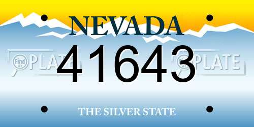 41643 Nevada License Plate