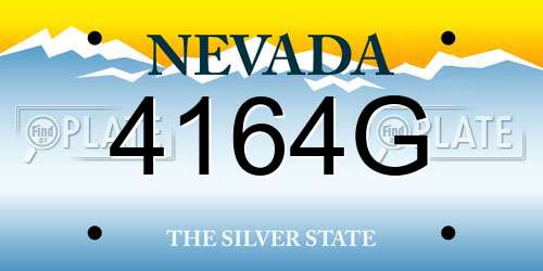 4164G Nevada License Plate