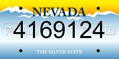 4169124 Nevada License Plate