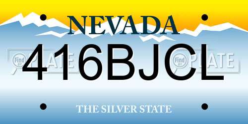 416BJCL Nevada License Plate