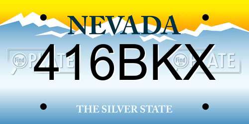 416BKX Nevada License Plate