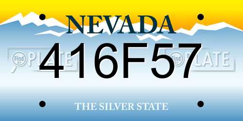 416F57 Nevada License Plate
