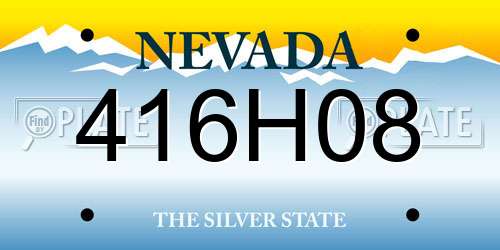 416H08 Nevada License Plate
