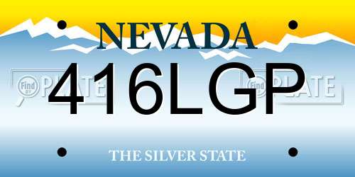 416LGP Nevada License Plate