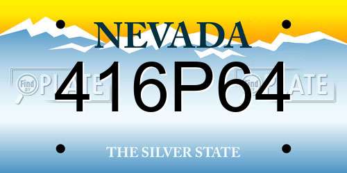 416P64 Nevada License Plate