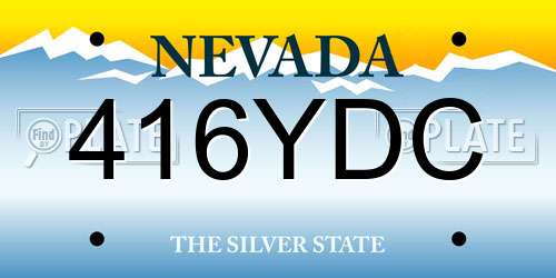 416YDC Nevada License Plate