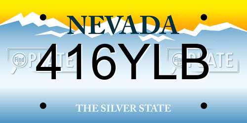 416YLB Nevada License Plate