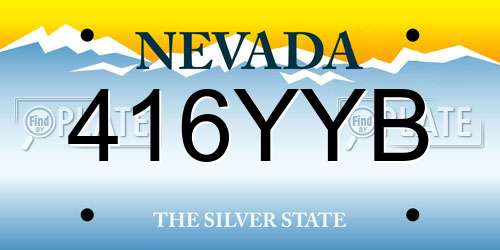 416YYB Nevada License Plate