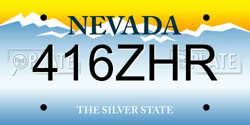 416ZHR Nevada License Plate