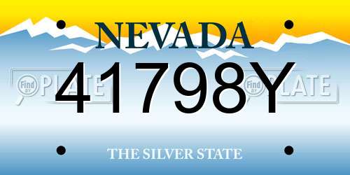 41798Y Nevada License Plate