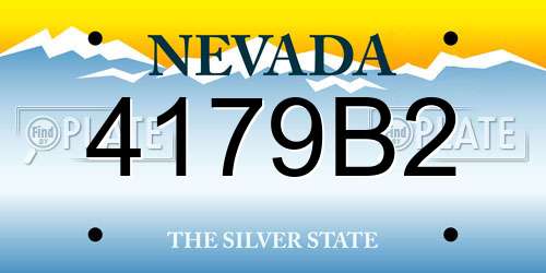 4179B2 Nevada License Plate