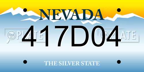 417D04 Nevada License Plate