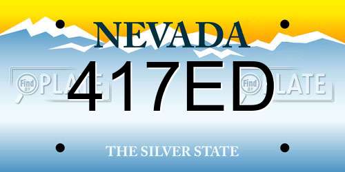 417ED Nevada License Plate