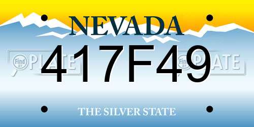 417F49 Nevada License Plate