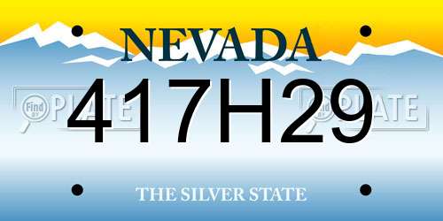 417H29 Nevada License Plate