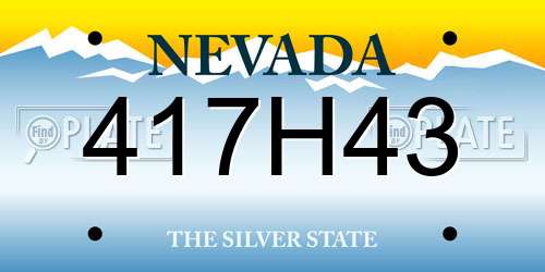 417H43 Nevada License Plate