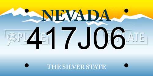 417J06 Nevada License Plate