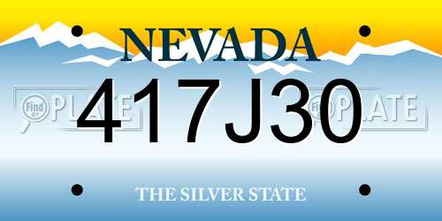 417J30 Nevada License Plate