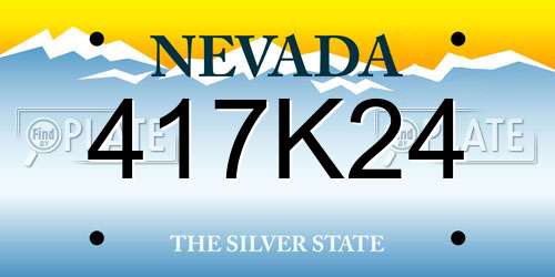 417K24 Nevada License Plate