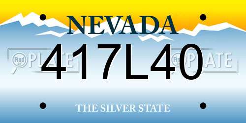417L40 Nevada License Plate