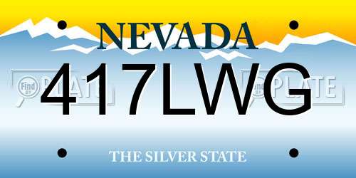 417LWG Nevada License Plate