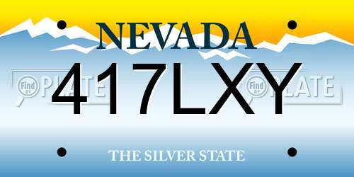 417LXY Nevada License Plate