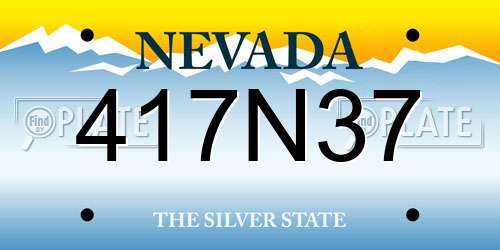 417N37 Nevada License Plate