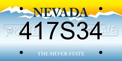 417S34 Nevada License Plate