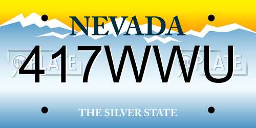 417WWU Nevada License Plate