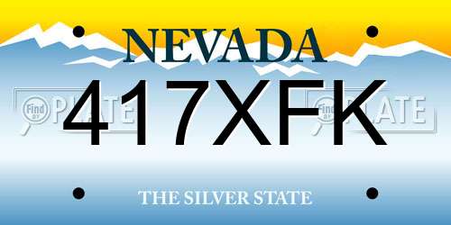 417XFK Nevada License Plate