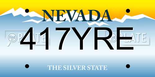 417YRE Nevada License Plate