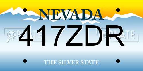 417ZDR Nevada License Plate