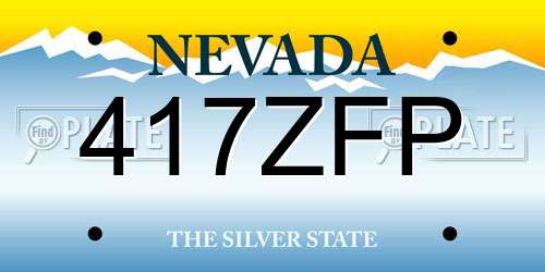 417ZFP Nevada License Plate