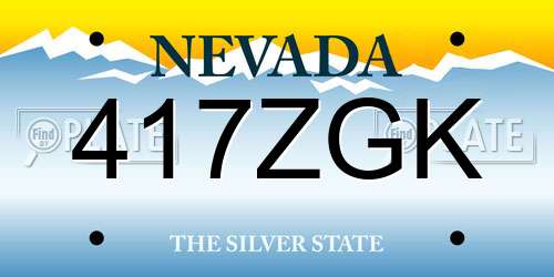 417ZGK Nevada License Plate