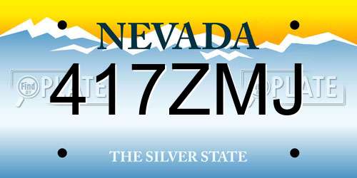 417ZMJ Nevada License Plate