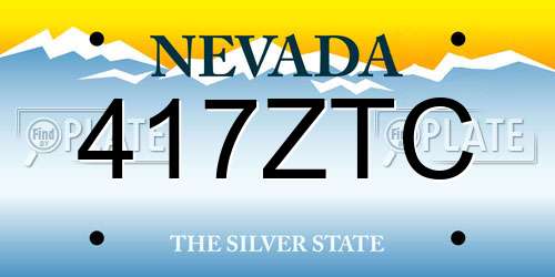 417ZTC Nevada License Plate